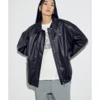 ショッピングレザージャケット ブルゾン アウター フェイクレザーミドルブルゾン レディース
