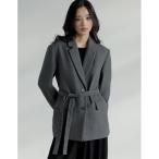 ショッピングリエディ ジャケット テーラードジャケット 圧縮ウールライクウエストベルト付きテーラードジャケット レディース