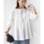ブラウス シャツ 「WEB限定」「手洗い可能」フリル 刺繍 ペプラム ブラウス レディース