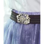 ショッピング薔薇 ベルト 雪薔薇モチーフゴムベルト レディース