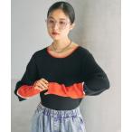 ニット セーター 12ゲージ袖配色プルオーバー3　639438 レディース