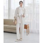 ショッピングワイドパンツ スラックス パンツ 「オケージョン対応 / セットアップ対応」タック センタープレス ワイド ストレートパンツ レディース