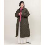 ステンカラーコート コート EVOダウン 小花刺繍ステンコート レディース