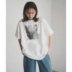 tシャツ 「Bulue.」箔プリント×ロゴTシャツ レディース