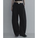 パンツ コットンギャバタックカーブパンツ - cotton gabardine tuck curved pants メンズ レディース