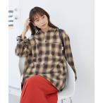 ショッピングネルシャツ 「FREAK'S STORE」 長袖ネルシャツ フリ- ブラウン レディース