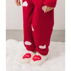 ショッピングもこもこ シューズ もこもこハートロゴデザインスリッパ キッズ 子供 女の子