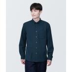 「無印良品」 長袖シャツ L ネイビー メンズ