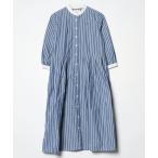 「Sunny clouds」 長袖ワンピース - ブルー レディース