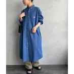 「DANTON」 シャツワンピース 36 ブルー レディース