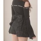 ショッピング記念 パンツ tweed back ribbon skirt pants / ツイードバックリボンスカパン レディース