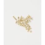 ショッピングコサージュ ブローチ リーフ＆フェイクパール ブローチ レディース