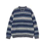  свитер вязаный градация окантовка сетка вырез лодочкой [ широкий Fit ] мужской 