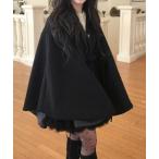 ポンチョ オーバーサイズメルトンポンチョコート レディース