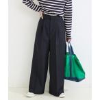 スラックス パンツ 手洗い可 / ワイドストレートセンタープレスパンツ レディース