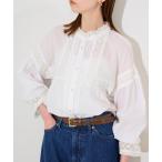ショッピングフリル ブラウス シャツ コットンレースフリルブラウス レディース