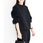 ショッピング裏起毛 トレーナー スウェット 袖チュール裏起毛トップス レディース