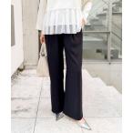 ショッピング09 パンツ 「セットアップ対応」ウォッシャブルストレッチジョーゼットイージーワイドパンツ レディース