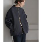 ノーカラーコート コート 「追加」MTRレイズドネックジップコート レディース
