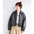 ブルゾン アウター レザーライクブルゾン レディース