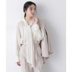 ショッピングnano ブラウス シャツ ドビードットリボンタイブラウス レディース