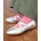 ショッピングバレエシューズ バレエシューズ パンプス ANNIEL 革/サテン クロスバレーシューズ