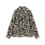 ブラウス シャツ ホヤリーフプリント フロントタイブラウス レディース