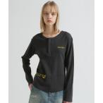 ショッピング半袖シャツ tシャツ HONEYCOMB WAFFLE HENLEY レディース