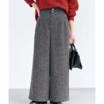 ショッピングワイドパンツ パンツ ゴールドボタンツイードワイドパンツ 「低身長・小柄女性」 レディース