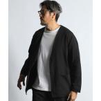 ショッピングJACKET ジャケット ノーカラージャケット 「WEB限定アイテム」SOFT CHILL KNIT JACKET：セットアップ ノーカラー リラックス ニットジャ