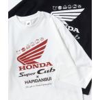 tシャツ 2026SS HONDA×sanrio/ホンダ×サンリオ「はぴだんぶい」「スーパーカブ」コラボ ウイングロゴ ロングスリーブTシャツ レディ