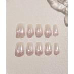 ショッピングネイルシール ネイルチップ ネイルシール ブラウンニュアンスゴールドミラーラインシェルホイルオーバルネイルチップ(10)　冬ネイル