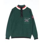 「TOMMY HILFIGER」 ワンポイント長袖ニット L グリーン メンズ