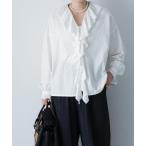 ブラウス シャツ コットンフリルカラーシャツ レディース