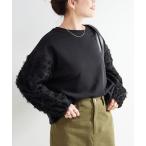 tシャツ 手洗い可 / フリンジジャガードスリーブカットソー レディース