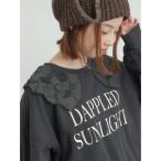 tシャツ 裏毛3Dレース襟付きスウェット レディース