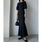 「Louere」 半袖ワンピース LARGE ブラック レディース