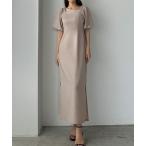 「Louere」 半袖ワンピース SMALL グレイッシュベージュ レディース