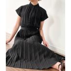 「junoah」 半袖ワンピース LARGE ブラック レディース