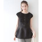 「couture brooch」 ノースリーブニット 42 ネイビー レディース