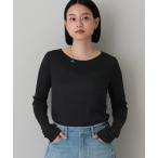 tシャツ ラメシアーカット_長袖 レディース