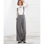 パンツ ショルダーストラップツイードパンツ レディース