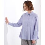 ブラウス シャツ 「体型カバー」一枚でもレイヤードでも、ペプラムフレアシャツ レディース