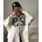 パーカー 立体刺繍ロゴパーカー レディース