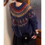 ニット セーター 「 ammy. / エイミードット 」 ノルディック ジャガード ニット レディース