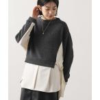 ショッピングチュニック tシャツ 起毛畦ドッキングチュニック レディース