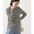 tシャツ フライスボーダータートルネックカットソー レディース
