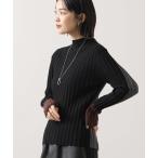 ニット セーター ウールリブトリコロールボトルネックニット レディース