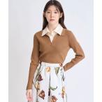 ニット セーター ダブルカラードッキング