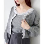 ニット セーター レースニットキャミ＆カーデSET レディース